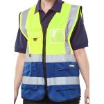 TWO TONE EXECUTIVE WAISTCOAT SATURN YELLOW / NAVY
