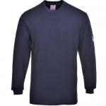 Portwest FR11 Flame Resistant Anti-Static Long Sleeve T-Shirt, Colour: Navy
