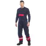 Portwest FR57 Bizflame Plus Bib & Brace, Colour: Navy / Red