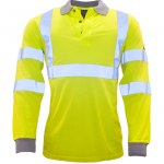 Portwest FR77 Flame Resistant Anti-Static Hi-Vis Long Sleeve Polo Shirt