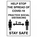 COVID-19 Social Distancing Portrait Sign 200mm x 300mm