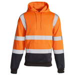 Supertouch Hi-Vis Two-Tone Hooded Sweatshirt, Colour: Orange / Navy