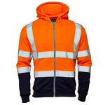 Supertouch Hi-Vis Two-Tone Zipped Hooded Sweatshirt