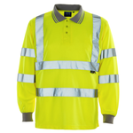 Supertouch Hi-Vis Long Sleeve Bird Eye T-Shirt, Colour: Yellow