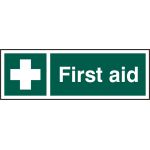 300 x 100mm Rigid PVC First Aid Sign (Pack of 5)
