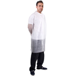 Supertouch Non-Woven Coat with Velcro (Case of 50), Colour: White