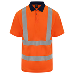Pro RTX High Visibility Polo Shirt, Colour: Orange/Navy