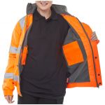 Bomber Fleece Lined Orange HV Jacket