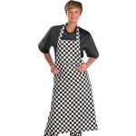 Chefs Black / White Checkered 28" x 40" Bib Apron