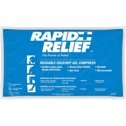 Rapid Relief Re-Usable Hot / Cold Gel Compress C/W Contour Gel 9" x 11"