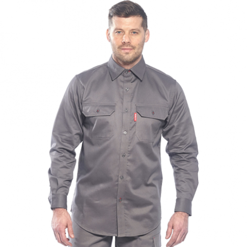 Portwest FR89 Bizflame 88/12 FR Shirt, Colour: Grey