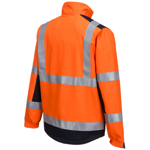 Portwest MV72 Modaflame Multi Norm Arc Softshell Jacket, Colour: Orange / Navy