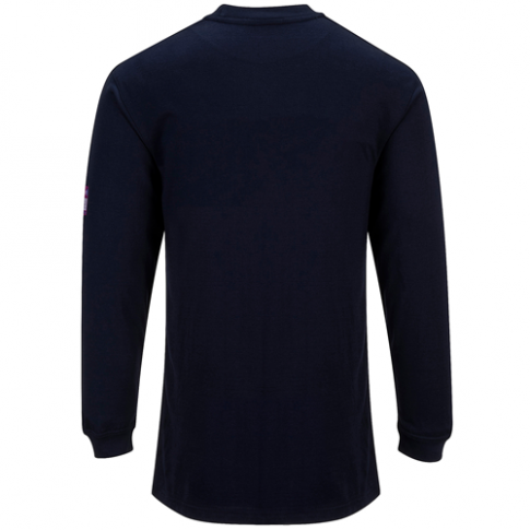 Portwest FR11 Flame Resistant Anti-Static Long Sleeve T-Shirt, Colour: Navy