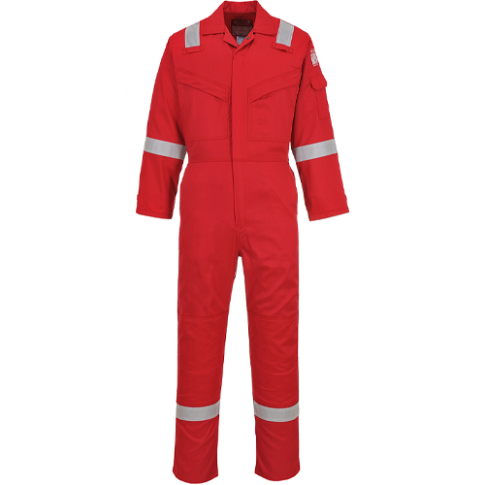 Portwest FR21 Bizflame Plus FR Anti-Static Super Lightweight Coverall, Colour: Red
