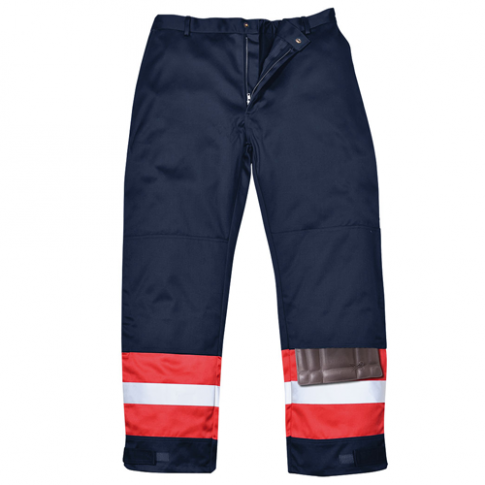 Portwest FR56 Bizflame Plus Trousers, Colour: Navy / Red