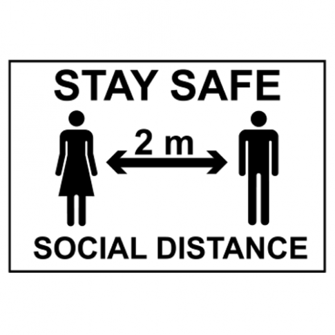 COVID-19 Social Distancing Landscape Sign 300mm x 200mm