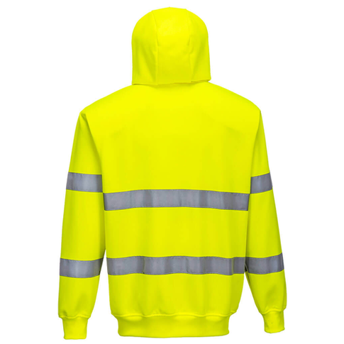 Portwest B305 Hi-Vis Zip Front Hoodie, Colour: Yellow