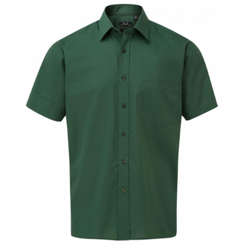 Premier PR202 Short Sleeve Poplin Shirt, Colour: Bottle Green