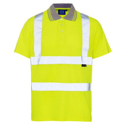 Supertouch Hi-Vis Bird Eye Polo Shirt, Colour: Yellow