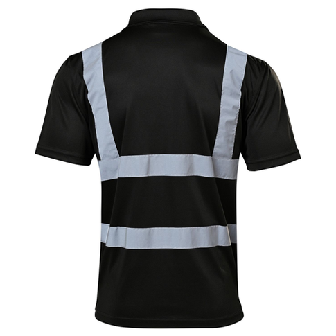 Supertouch Hi-Vis Bird Eye Polo Shirt, Colour: Black