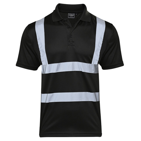 Supertouch Hi-Vis Bird Eye Polo Shirt, Colour: Black