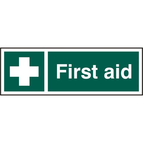 300 x 100mm Rigid PVC First Aid Sign (Pack of 5)
