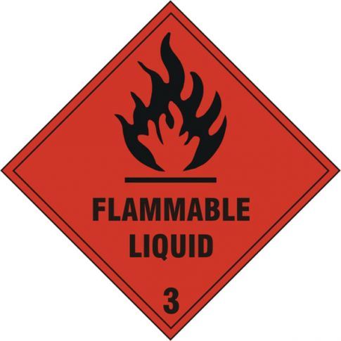 Self Adhesive Vinyl 200 x 200mm Flammable Liquid Sign (Pack of 5) BSS1858S