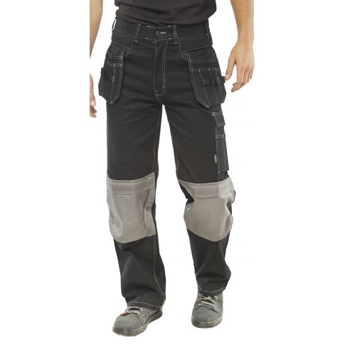 CLICK KINGTON MULTI PURPOSE POCKET TROUSERS BLACK