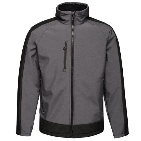 Regatta TRA618 Contrast Three Layer Softshell Jacket, Colour: Seal Grey / Black