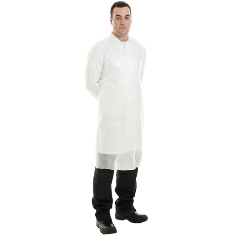 Supertouch Roll of 20 Micron PE Aprons (Case of 1000), Size: 69 x 122cm, Colour: White