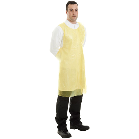 Supertouch Roll of 20 Micron PE Aprons (Case of 1000), Size: 69 x 122cm, Colour: Yellow
