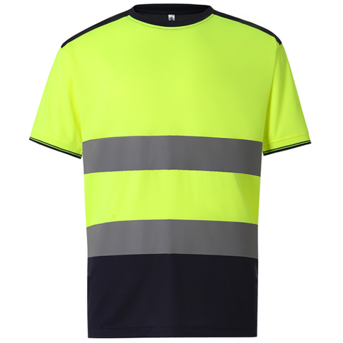 Yoko Hi-Vis Two Tone T-Shirt, Colour: Yellow/Navy