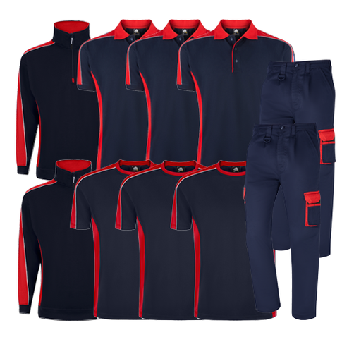 Orn Workwear Set A - Navy/Red
