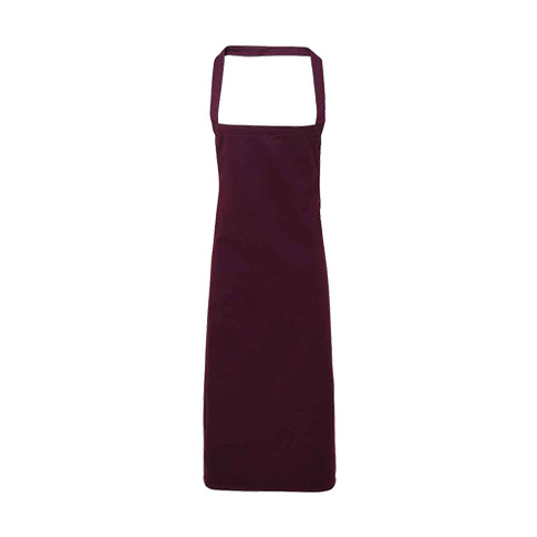 PR102 - Premier Organic Cotton Bib Apron  ​, Colour: Aubergine