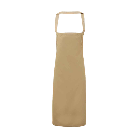 PR102 - Premier Organic Cotton Bib Apron  ​, Colour: Khaki