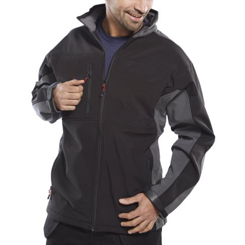 Click Two Tone Soft Shell Jacket Black / Grey