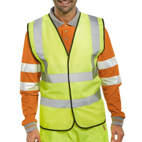 B-Seen EN ISO 20471 Yellow Vest (Pack of 100)